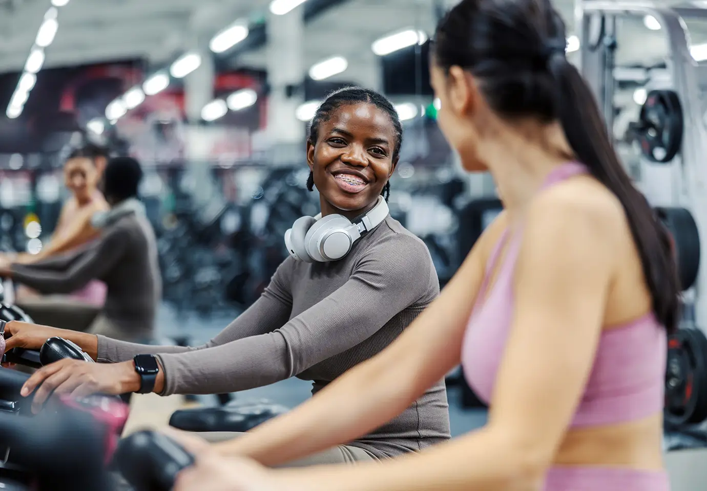 young woman at a fitness center